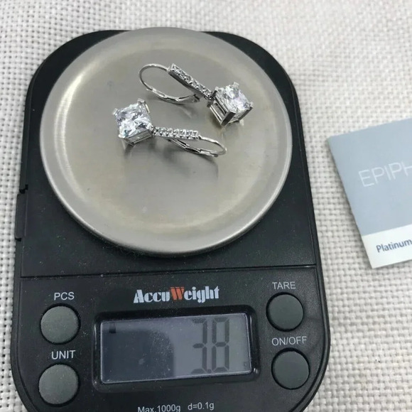 QVC Diamonique Epiphany 925 Sterling Silver Leverback Earrings - Picture 6 of 8